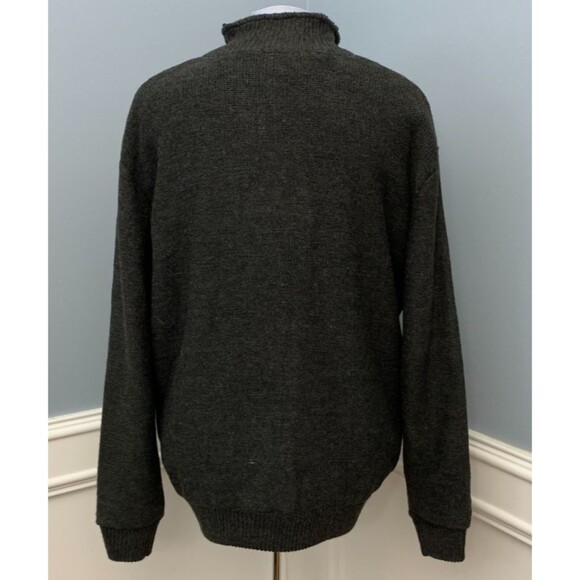 Oscar de la Renta Sweater Jacket Mens XLT Faux Shearling Lined Cable Knit Zip-Up - Picture 2 of 9